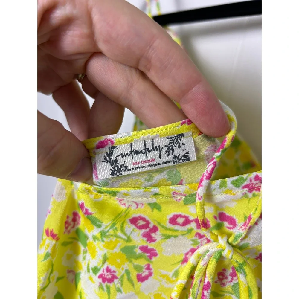 Intimately Free People Top Women S Yellow Floral Cami Festival Boho Summer fairy